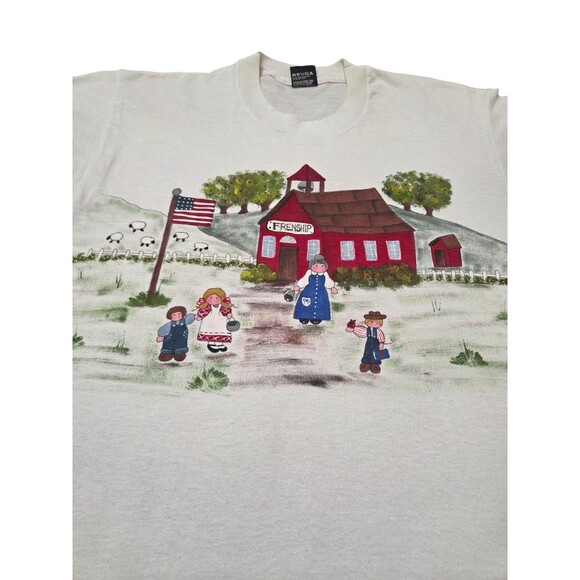 Vintage 80s Screen Stars T Shirt XL School Frenship Graphic Made In USA H1.1 - Picture 9 of 9